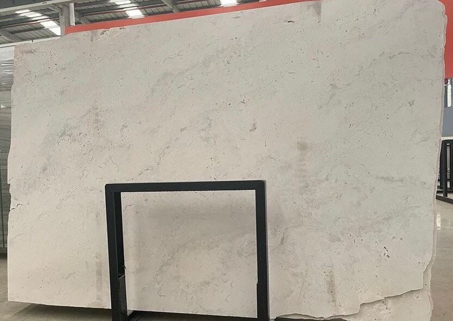 Polar White Travertine Slab Cross Cutted 03