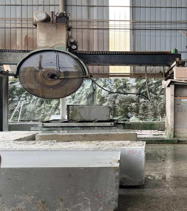 Grey Sandstone Tile Cutting